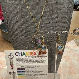 Twisted Chakra pendant and matching earrings